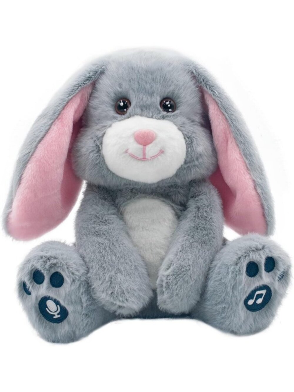 Talking Bunny Plush Toy, Record & Repeat Feature, 10 Songs, Flapping Ears, Cute